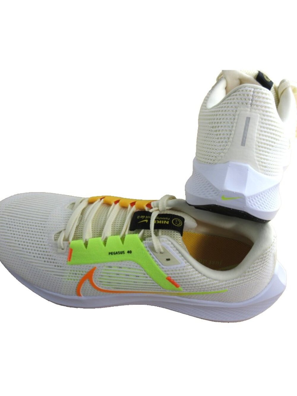 Nike Men's Air Zoom Pegasus 40 Running Shoes White Coconut Milk Lime Size 12 NEW - Picture 5 of 6